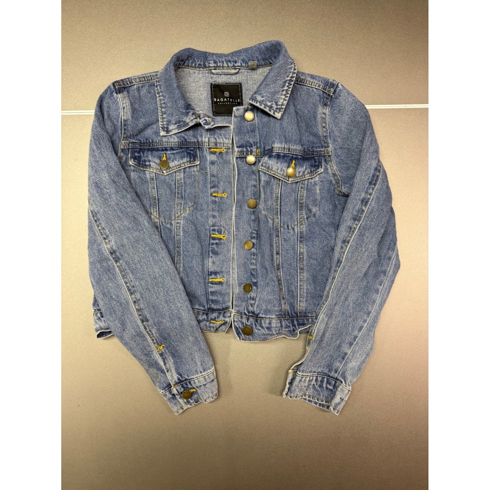 Bagatelle Collection Womens Medium Wash Denim Trucker Jacket Blue Size M